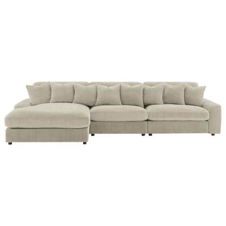 Side profile of Blaine Reversible Chaise Sectional Sofa sand