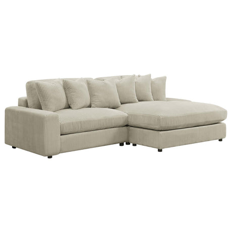 main view of Blaine Upholstered Reversible Sectional Sofa Sand sectional sofa