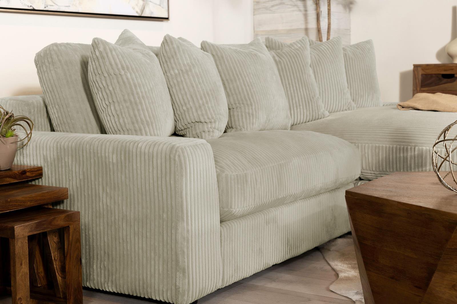 side view of Blaine Upholstered Reversible Sectional Sofa Sand sectional sofa