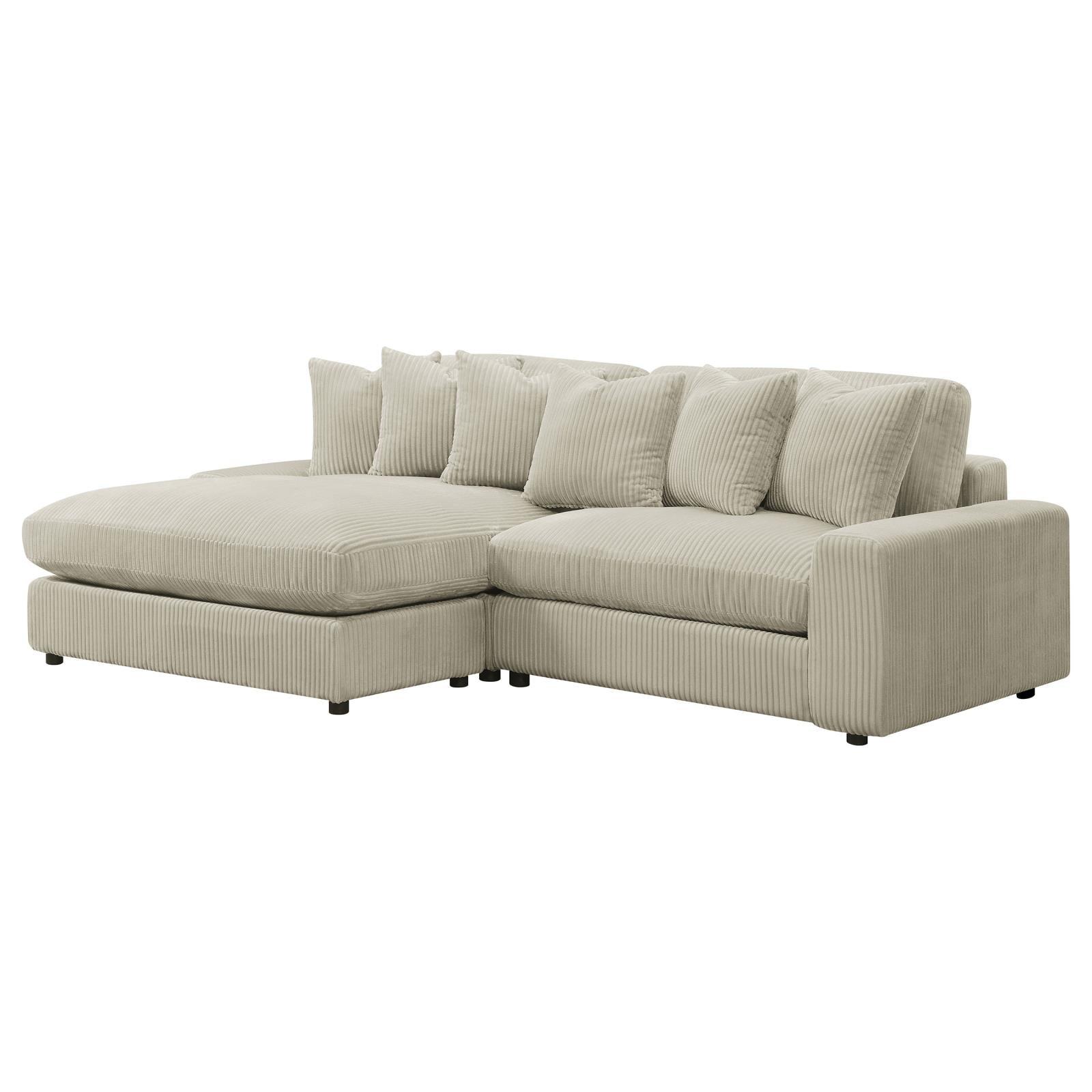 room view of Blaine Upholstered Reversible Sectional Sofa Sand sectional sofa