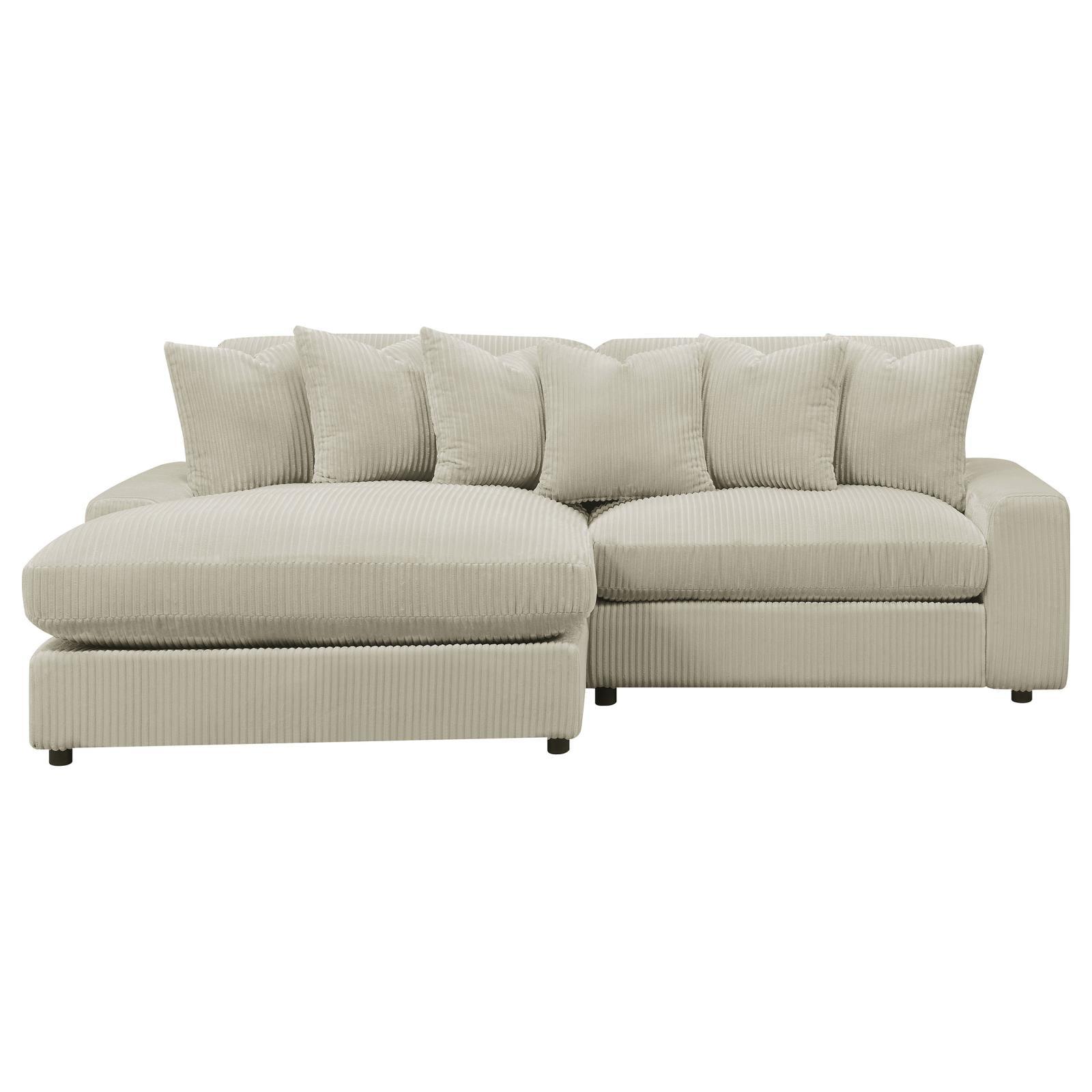 side view of Blaine Upholstered Reversible Sectional Sofa Sand sectional sofa