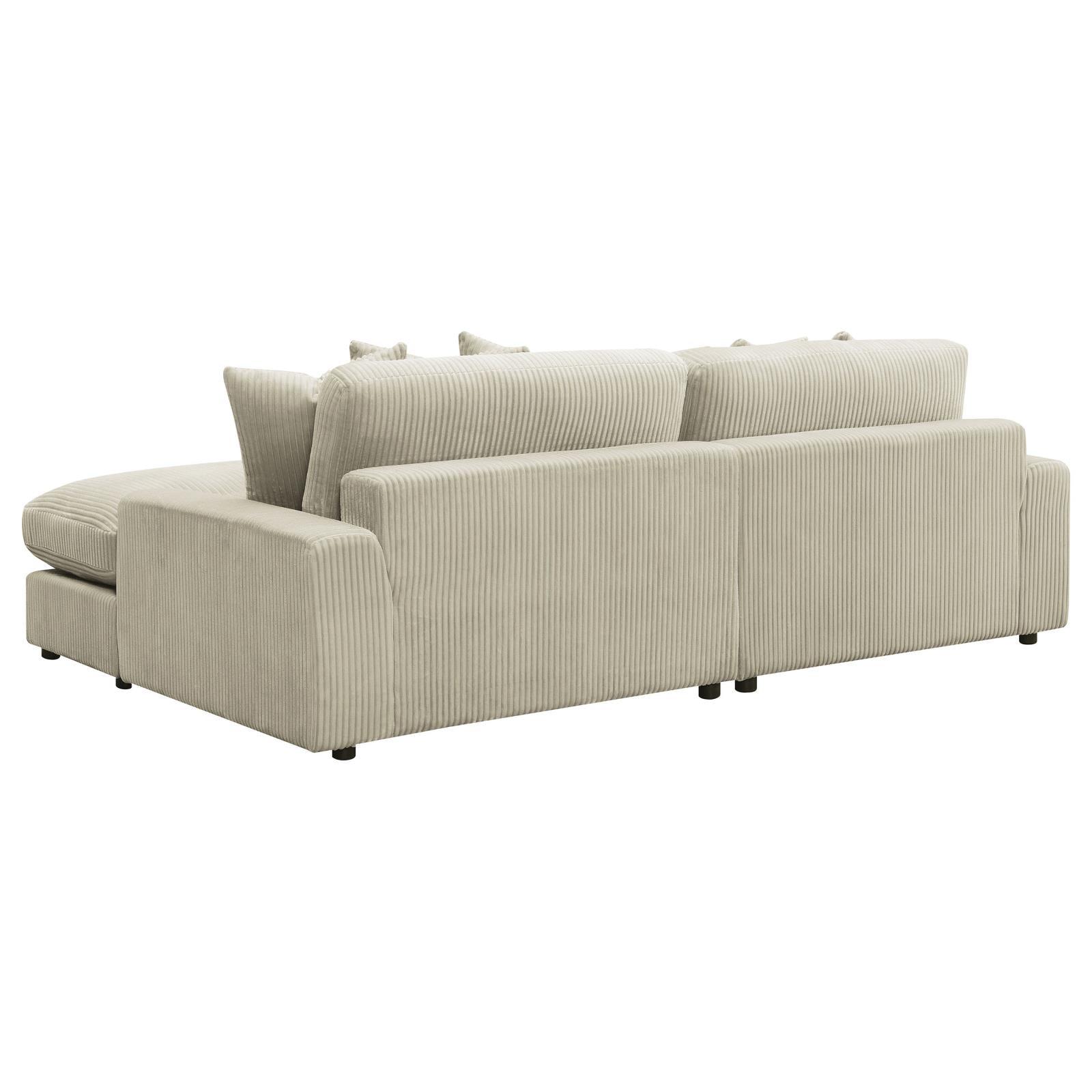main view of Blaine Upholstered Reversible Sectional Sofa Sand sectional sofa