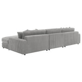 Front view of Blaine Sectional and armless chair