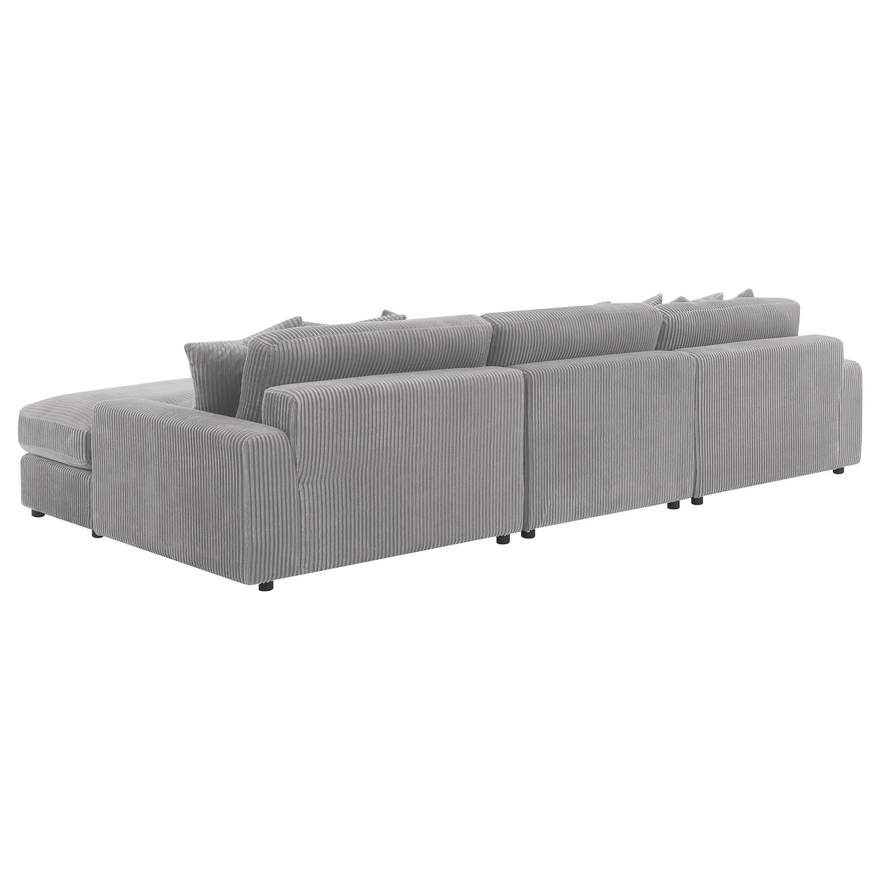 Front view of Blaine Sectional and armless chair