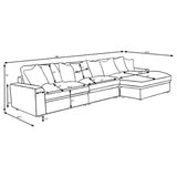 Side view focusing on sofa legs and frame