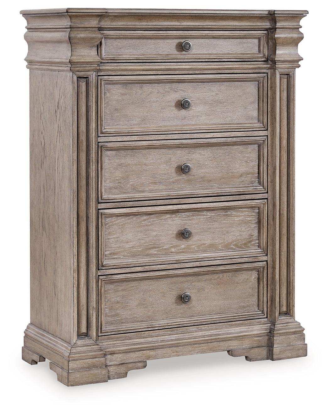 Blairhurst Light Grayish Brown Chest of Drawers angled side view