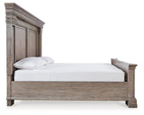 LED lights on Blairhurst king panel bed headboard
