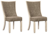 Side view of Bolanburg two-tone 2-piece dining chairs with upholstered seats