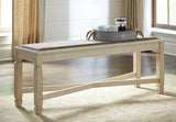 Bench seat cushioning close-up