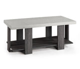 Boris White and Gray Cocktail Coffee Table side angle