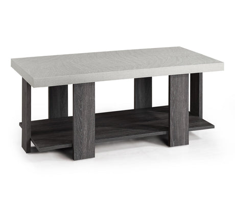 Boris White and Gray Cocktail Coffee Table side angle