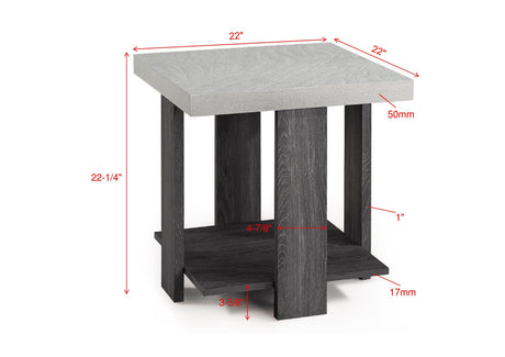 Boris White and Gray Cocktail Coffee Table in room setting