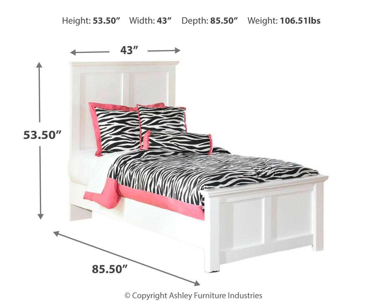Bostwick Shoals White Panel Bedroom Set staged bedroom view