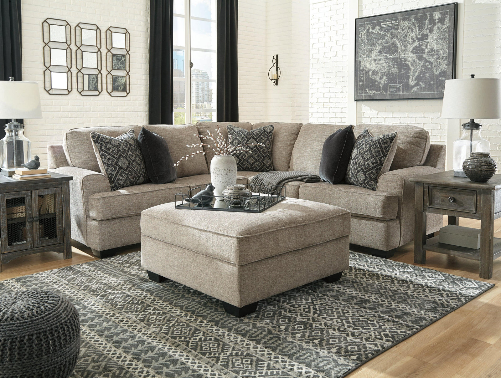 main view of Bovarian Stone 2-Piece Sectional With Ottoman sectional sofa