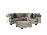 Side view of Bovarian Stone 2-Piece Sectional Sofa with Ottoman