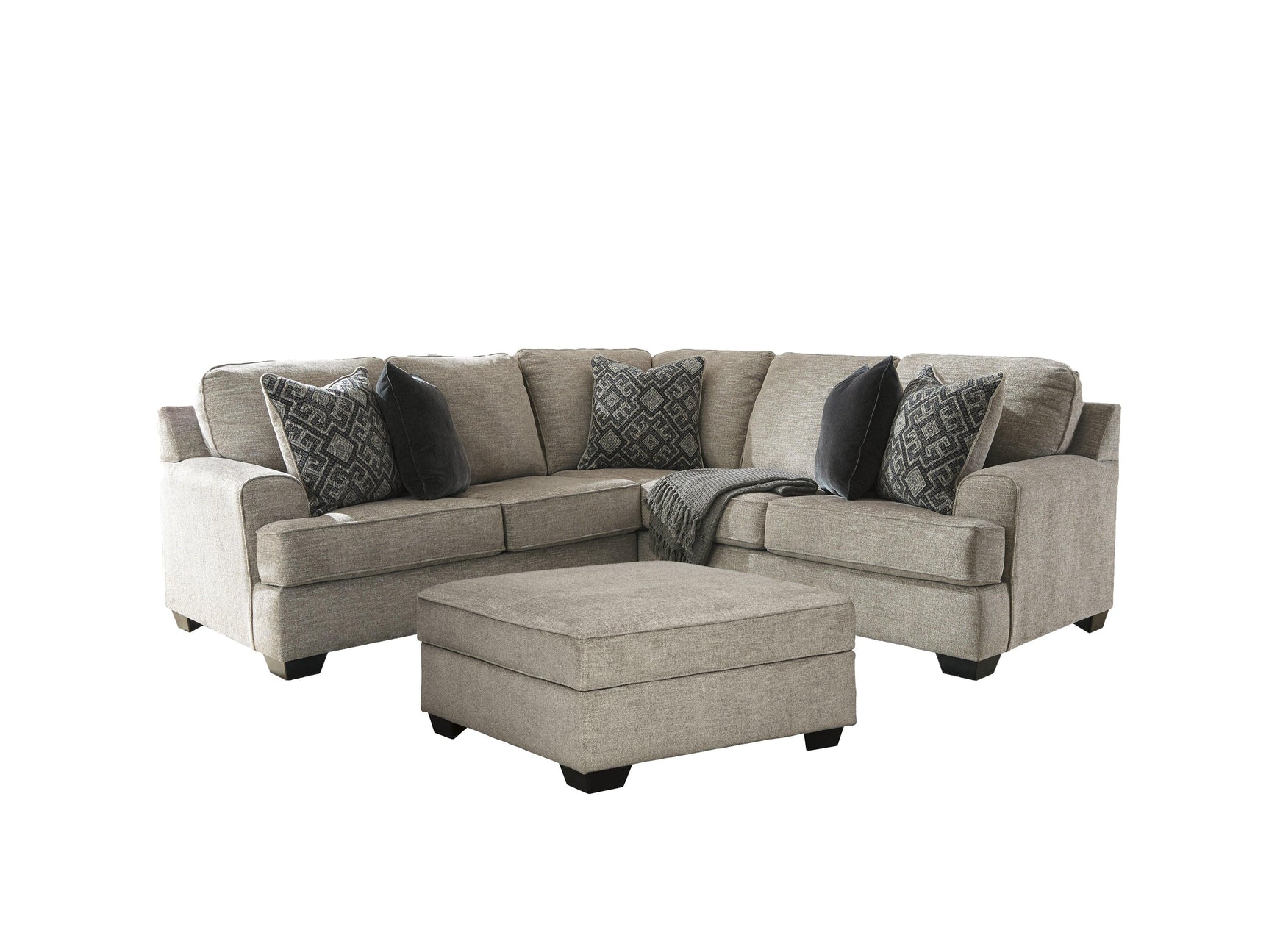 Side view of Bovarian Stone 2-Piece Sectional Sofa with Ottoman