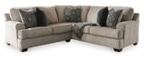 Detail view of Bovarian Stone 2-Piece Sectional Sofa with Ottoman upholstery