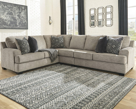 Bovarian Stone sectional sofa with storage ottoman main view