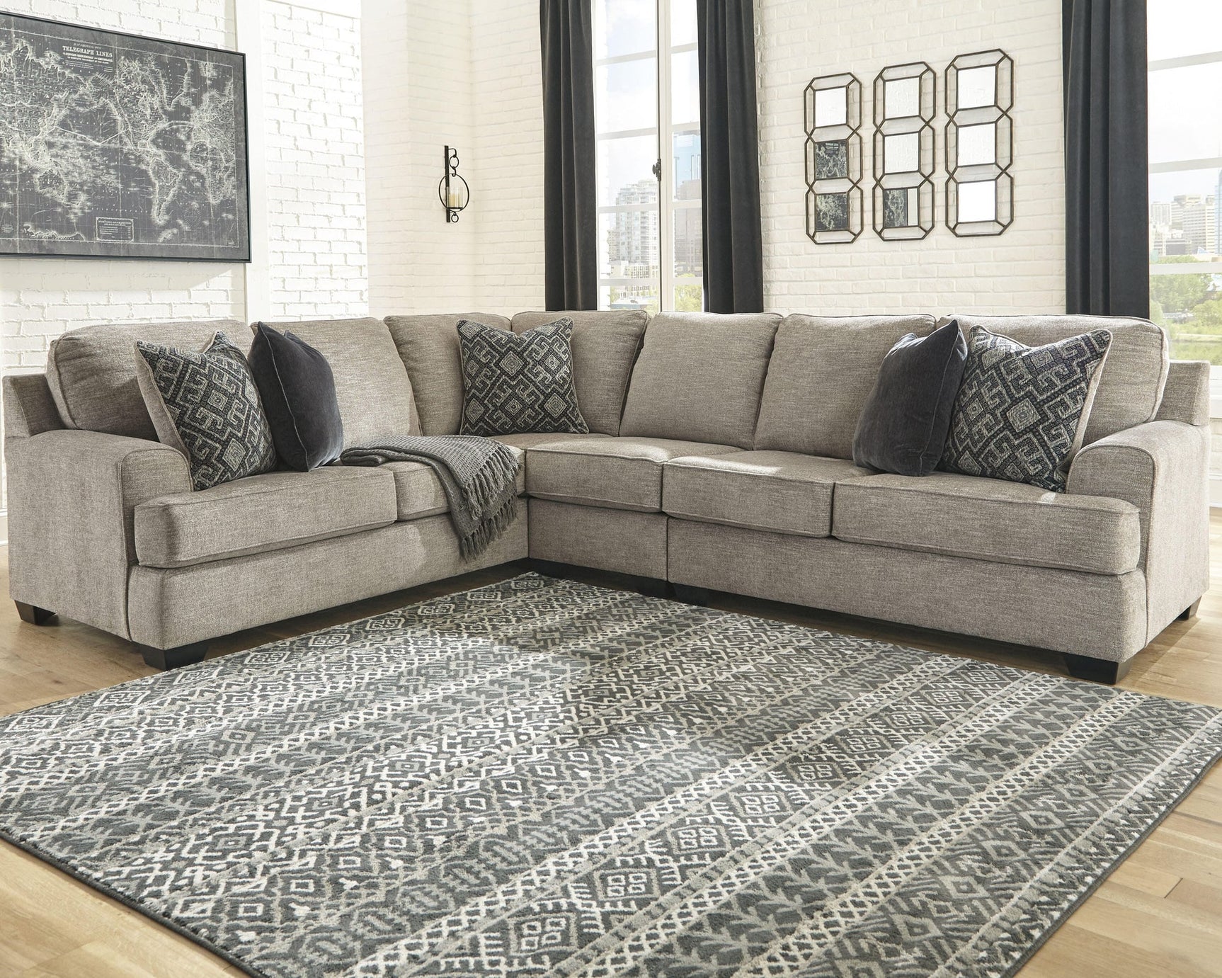 Bovarian Stone 3-Piece Sectional with Ottoman - image 5