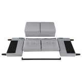 Main front view of Bowen grey sofa and loveseat