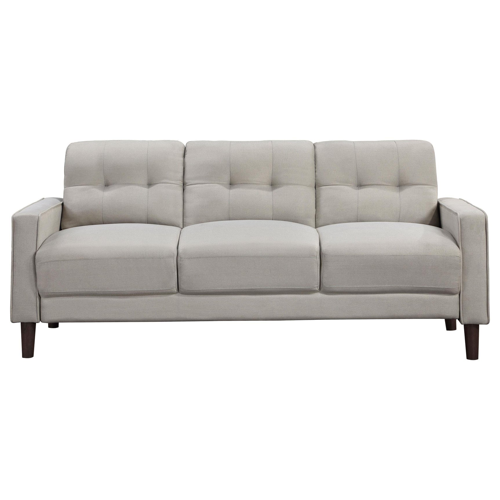 Detail of tufted cushions on Bowen 3-piece sofa set