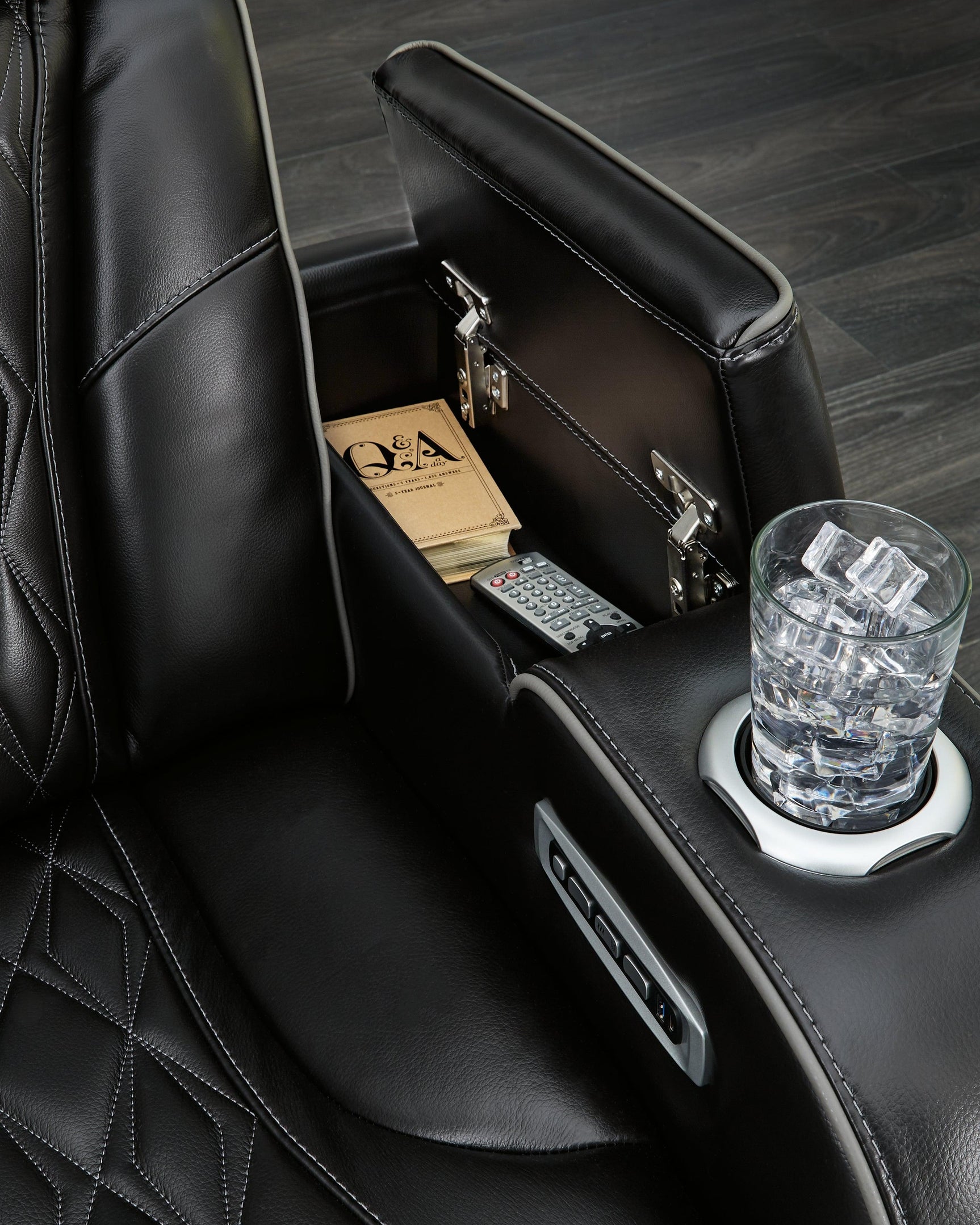 main view of Boyington Black Leather Power Recliner recliner
