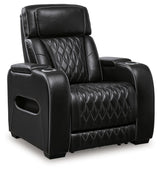 side view of Boyington Black Leather Power Recliner recliner