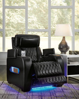 side view of Boyington Black Leather Power Recliner recliner