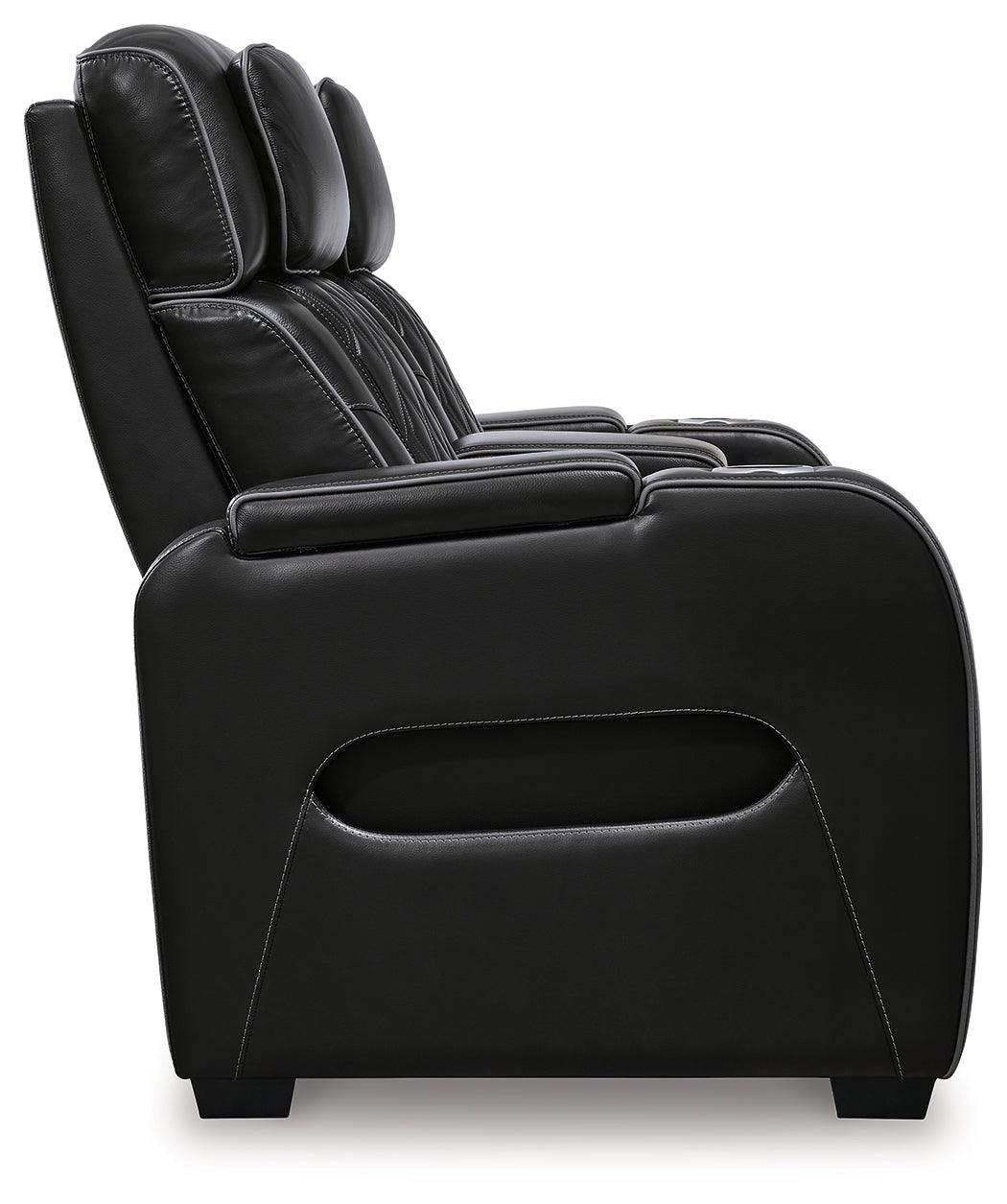 Boyington loveseat fully reclined position