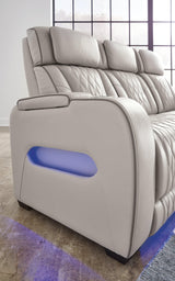 Center console and storage compartment of Boyington loveseat