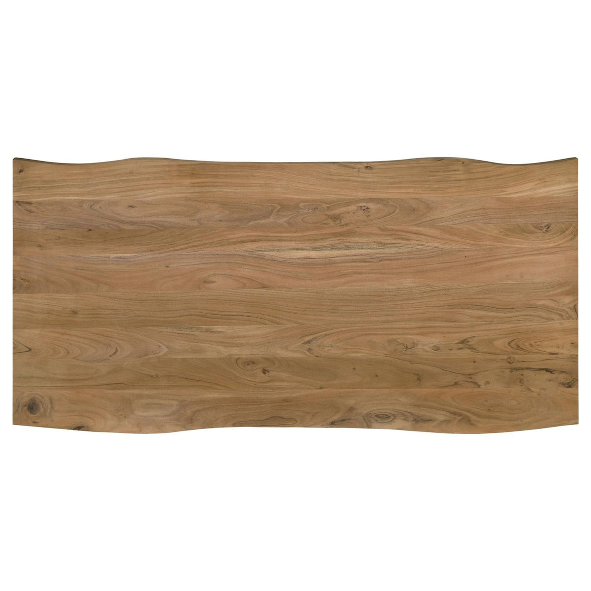 Side angle of Bradshaw rectangular dining table showcasing live edge details