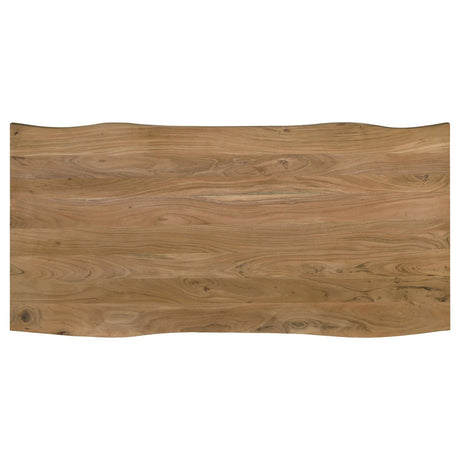 Side angle of Bradshaw rectangular dining table showcasing live edge details
