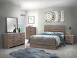front view of Brantford Barrel Oak Panel Bedroom Set bed