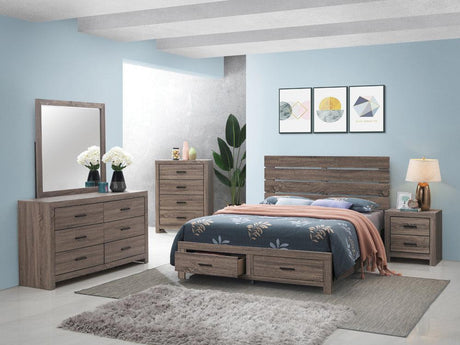 Brantford Barrel Oak Storage Bedroom Set bed main view
