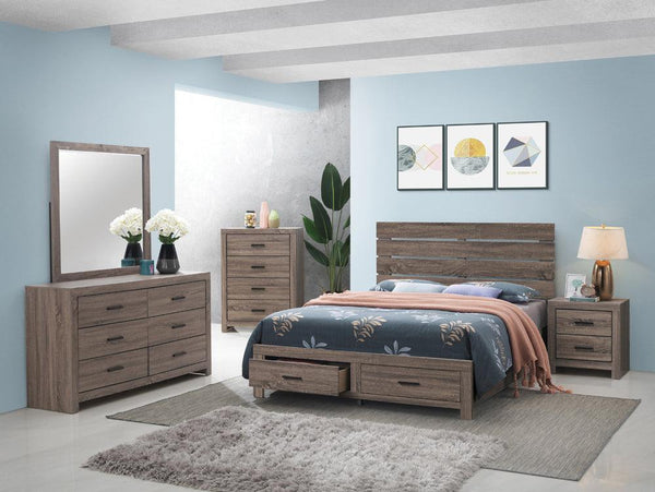 Brantford Barrel Oak Storage Bedroom Set bed main view