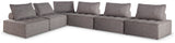 Brown modular 6-piece outdoor seating by Ashley side view