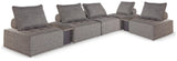 Bree Zee brown 7-piece outdoor modular seating set side angle
