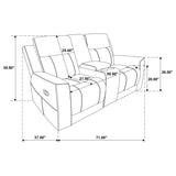Overall assembled Brentwood reclining sofa set in black