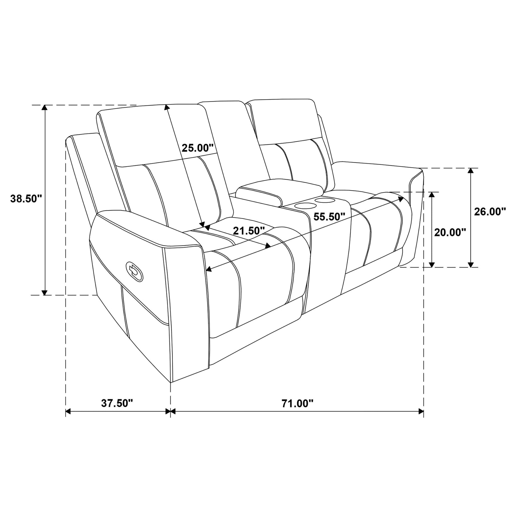 Brentwood 2-piece set with both recliners extended