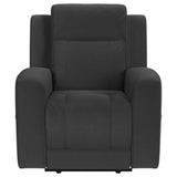 Brentwood 3-piece black upholstered reclining sofa set side view