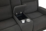Brentwood 3-piece black upholstered reclining sofa set side view