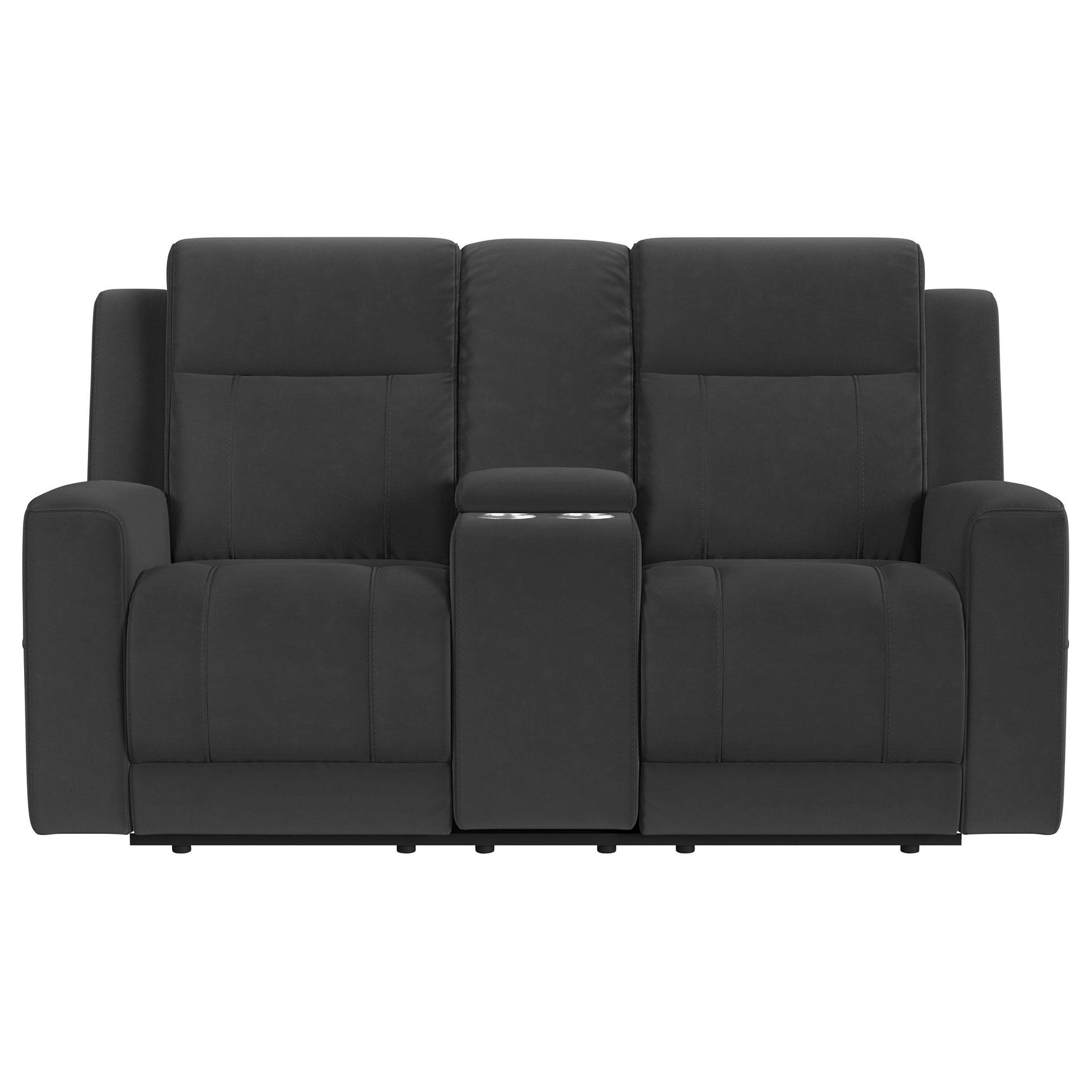 Cupholders in loveseat center console