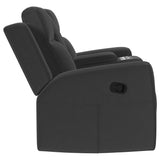Console storage compartment opened