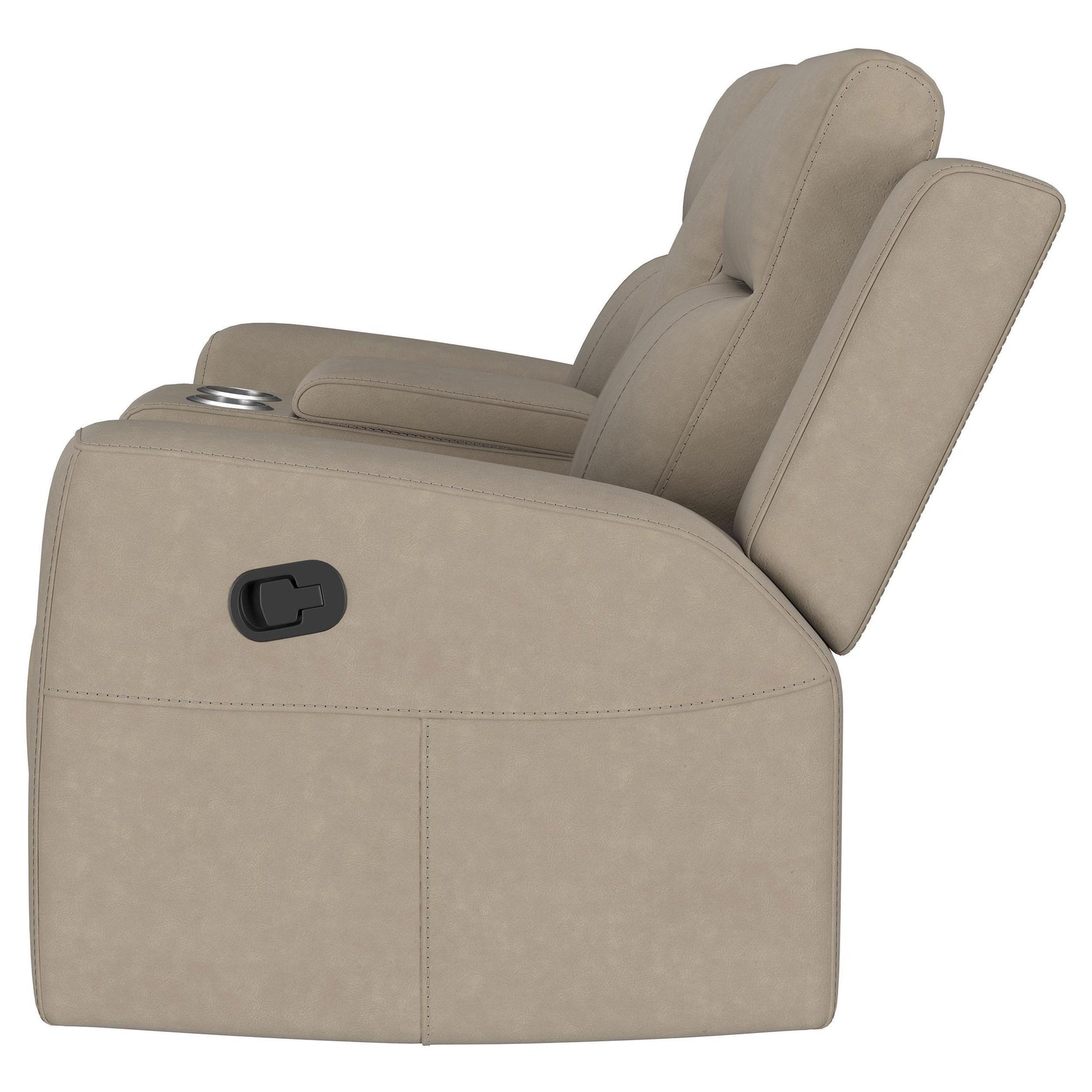 Attached seat and back cushions detail