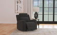 Brentwood black upholstered rocker recliner chair side angle