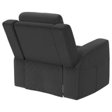 Back view of Brentwood black upholstered recliner chair