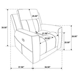 Brentwood rocker recliner chair dimensions label