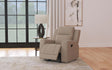 Modern Brentwood taupe leatherette rocker recliner chair angled