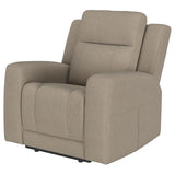 Close-up of tufted seat and back cushions on Brentwood recliner