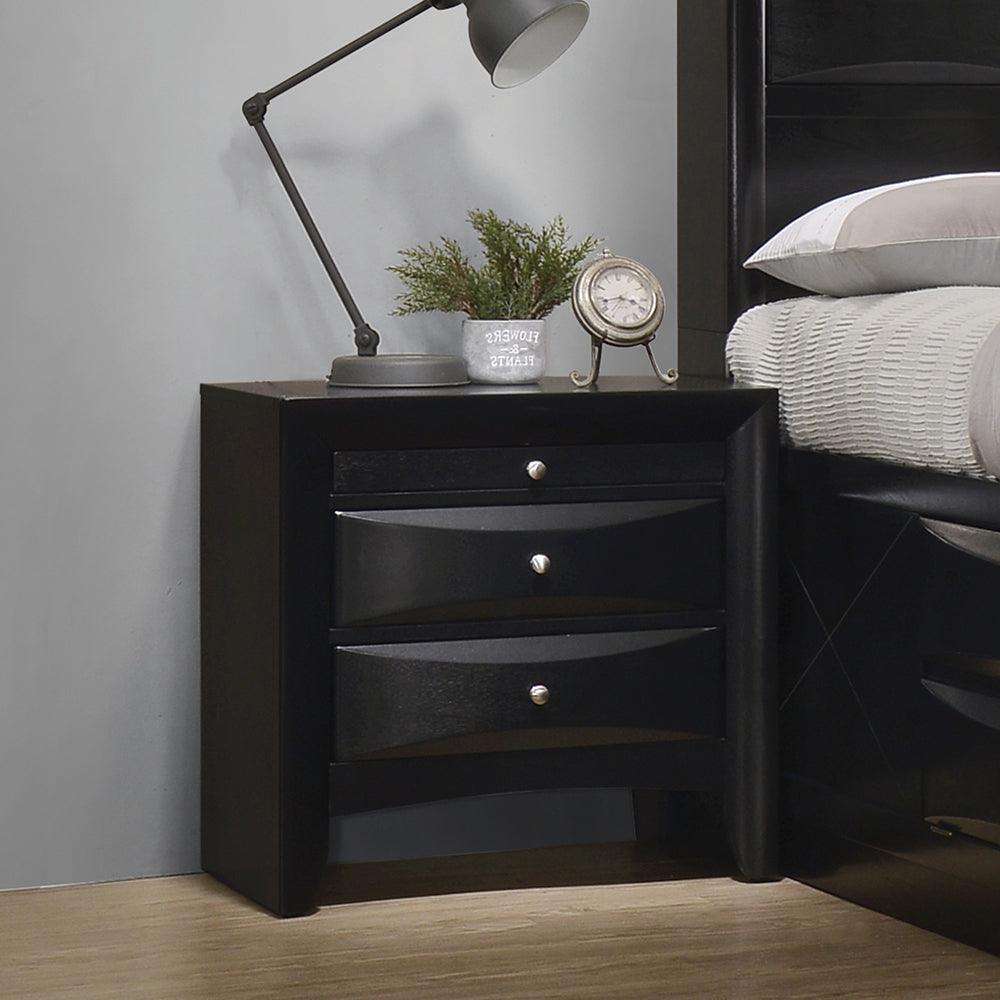Side view of Briana Black Platform Storage Bedroom Set bed